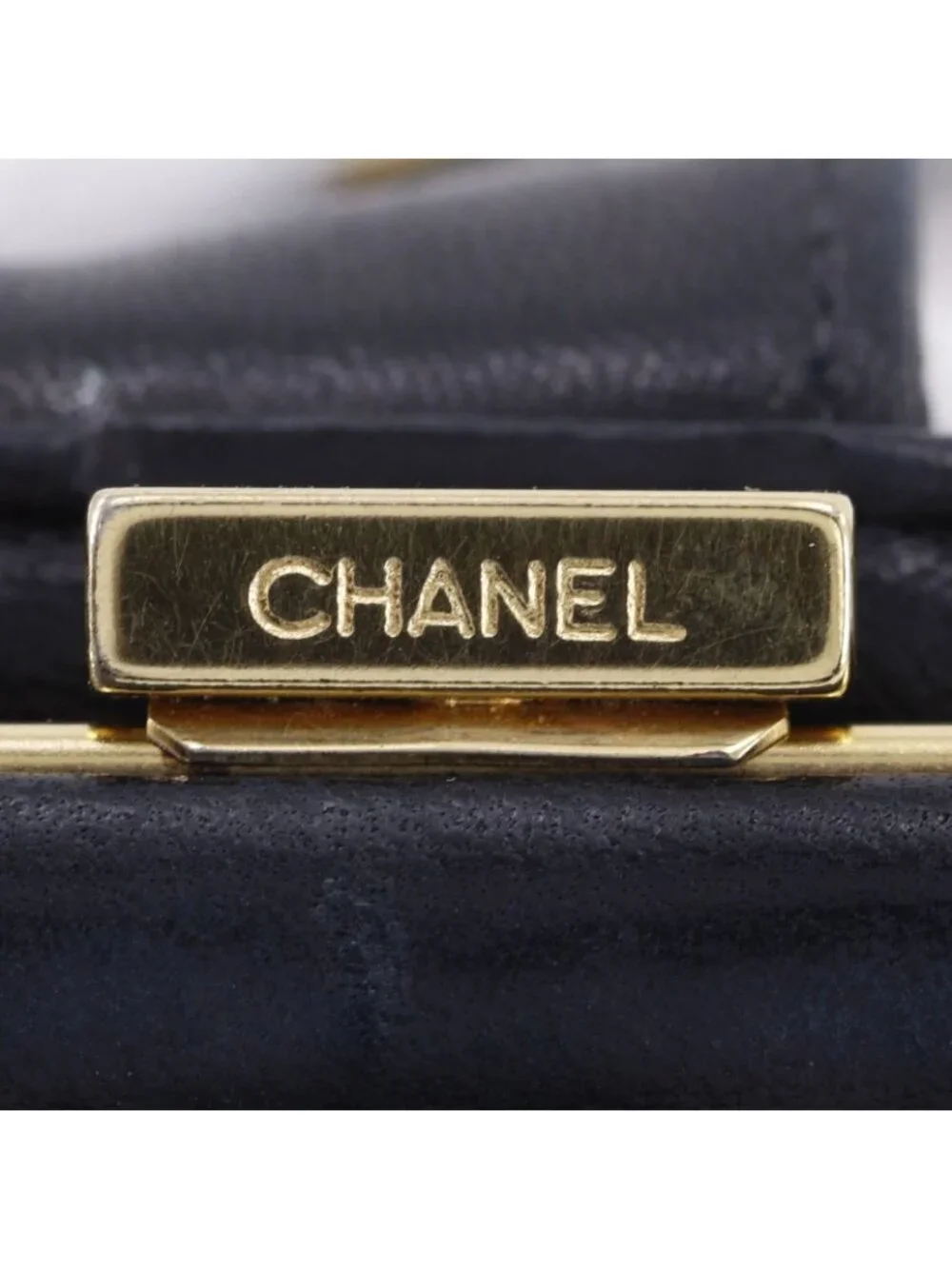 Chanel CC Logo Caviar Leather Black Wallet